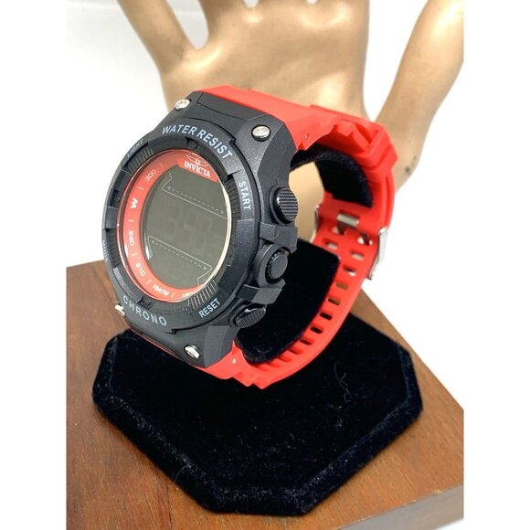 Invicta Men's Watch 47528 Racing Quartz Digital Black Red Resin Strap 52mm - Picture 2 of 14